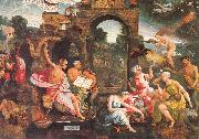 Oostsanen, Jacob Cornelisz van Saul and the Witch of Endor oil painting